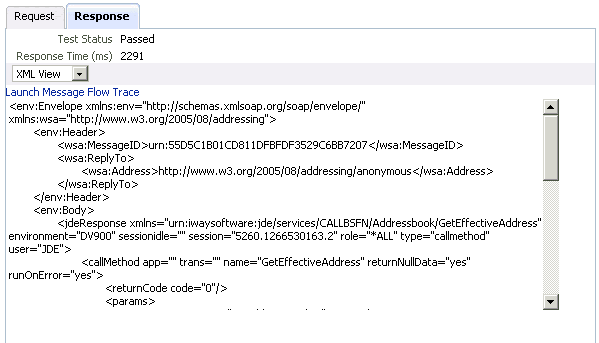 Response tab Response tab