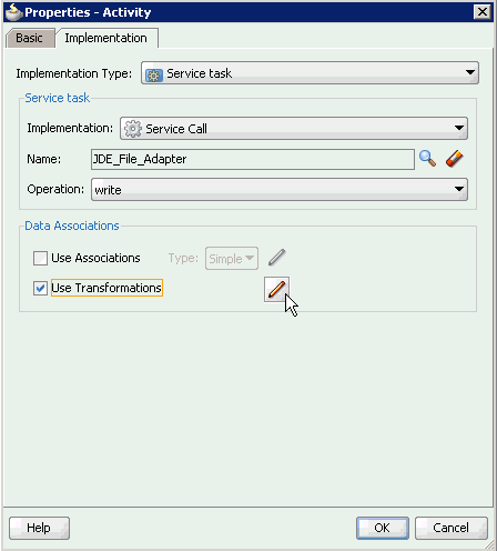 Properties - Activity dialog Properties - Activity dialog