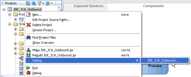 Deploy context menu Deploy context menu