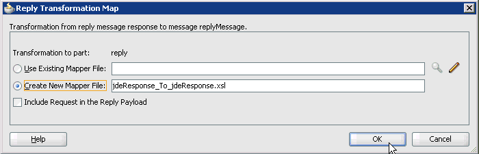 Reply Transformation Map dialog box Reply Transformation Map dialog box
