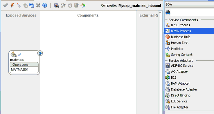 Exposed References pane Exposed References pane