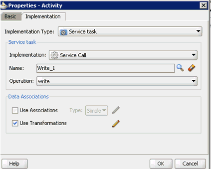 Properties - Activity dialog Properties - Activity dialog