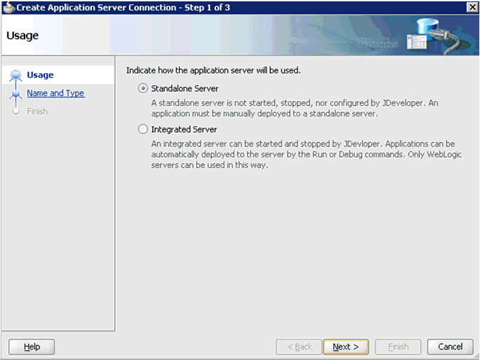 Create Application Server Connection Wizard Create Application Server Connection Wizard