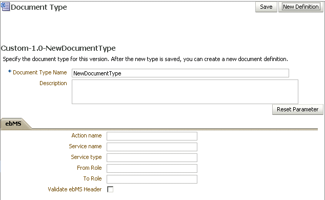 ebMS parameters ebMS parameters