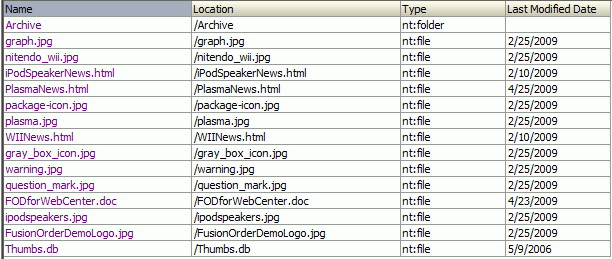 Folder Content Displayed as Hyperlinks Folder Content Displayed as Hyperlinks