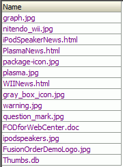 Folder Content Displayed as Hypertext Links Folder Content Displayed as Hypertext Links