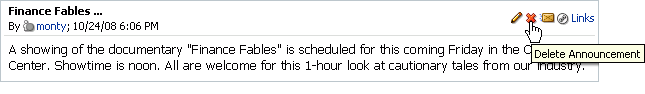 Delete Announcement icon Delete Announcement icon