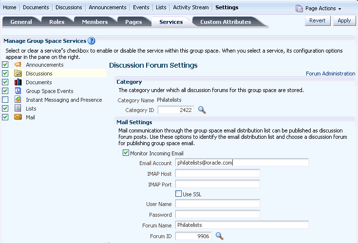 Discussions service configuration options Discussions service configuration options
