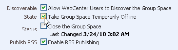 Take Group Space Offline enabled Take Group Space Offline enabled