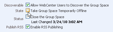 Take Group Space Offline disabled Take Group Space Offline disabled