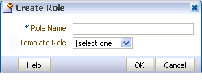Create Role dialog Create Role dialog