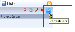 Refresh icon on a list Refresh icon on a list