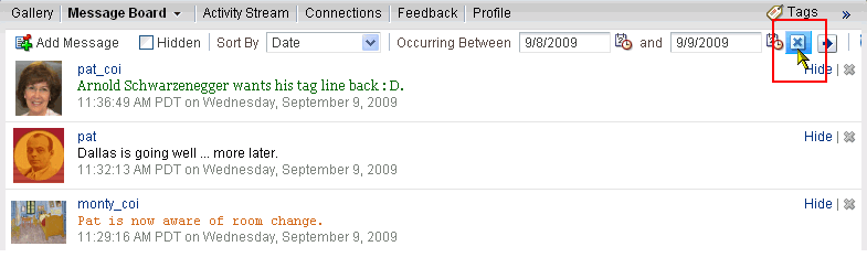 Remove icon on a Message Board Remove icon on a Message Board