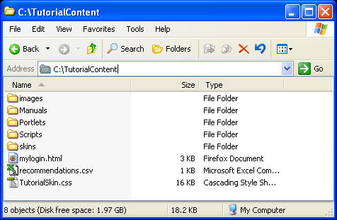 Sample content file unzipped to the C drive Sample content file unzipped to the C drive