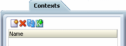 Contexts Page, general controls, left panel Contexts Page, general controls, left panel