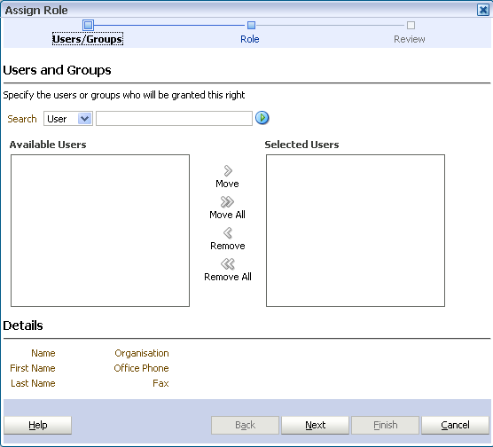 Assign role wizard users and groups Assign role wizard users and groups