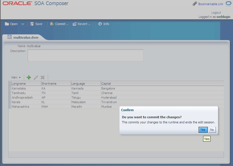 Confirm Dialog Box for Commit Operation Confirm Dialog Box for Commit Operation