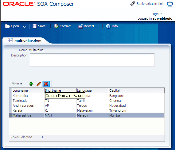 Delete Domain Values Dialog Delete Domain Values Dialog