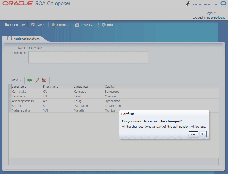 Confirm Dialog for Revert operation Confirm Dialog for Revert operation