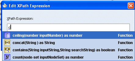 The Edit XPath Expression dialog The Edit XPath Expression dialog