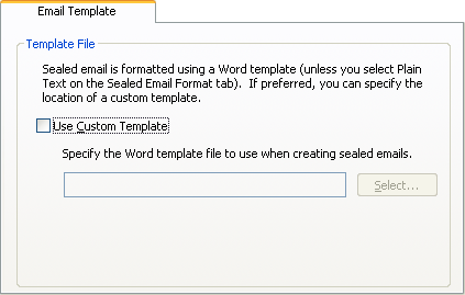 Email Template tab Email Template tab