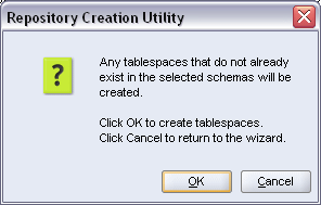 map tablespaces confirmation screen map tablespaces confirmation screen