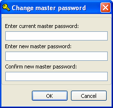 This screen shows the master password dialog box This screen shows the master password dialog box
