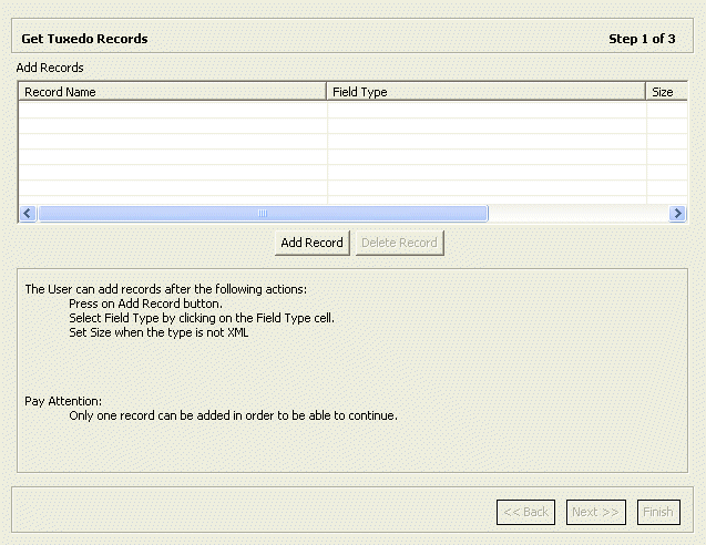 The Get Tuxedo Records screen. The Get Tuxedo Records screen.