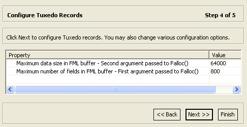 Tuxedo records configuration parameters. Tuxedo records configuration parameters.