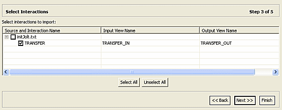 The Select Interaction window with an interaction displayed. The Select Interaction window with an interaction displayed.