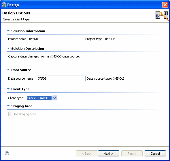 This image shows the Design Wizard Design Options. This image shows the Design Wizard Design Options.