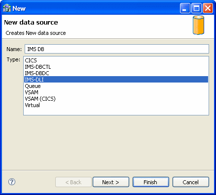 Adding an IMS/DB data source