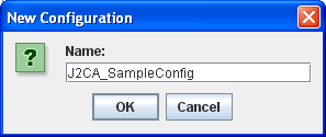 New Configuration dialog New Configuration dialog