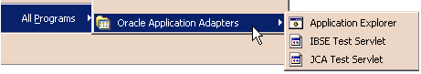 Oracle Application Adapters Program Menu Oracle Application Adapters Program Menu
