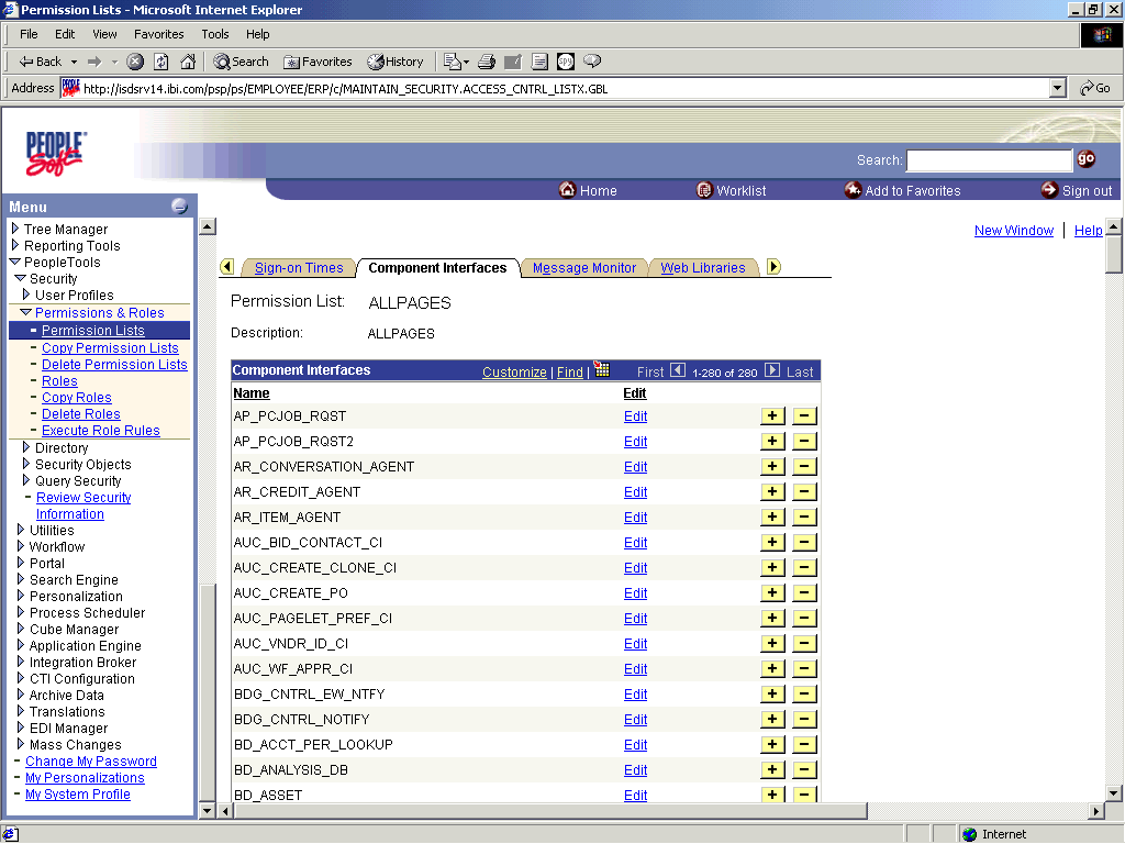 Component Interfaces tab Component Interfaces tab