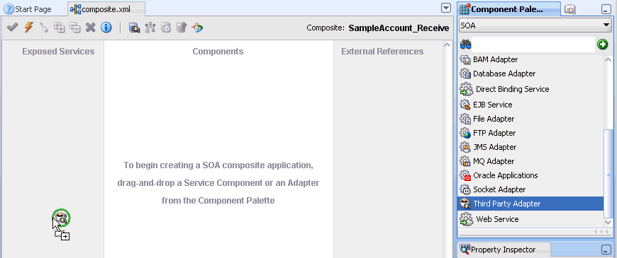 Exposed Services pane Exposed Services pane