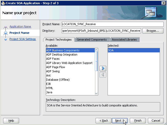 Name your project pane Name your project pane