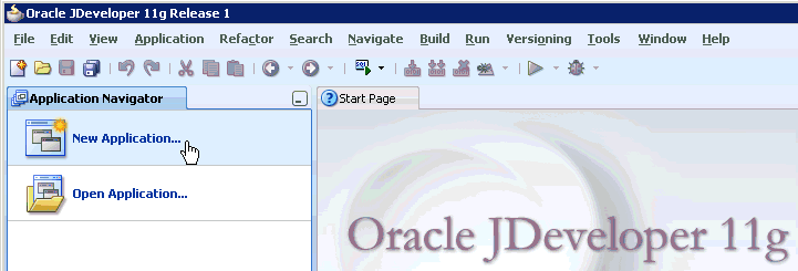 Application Navigator tab Application Navigator tab