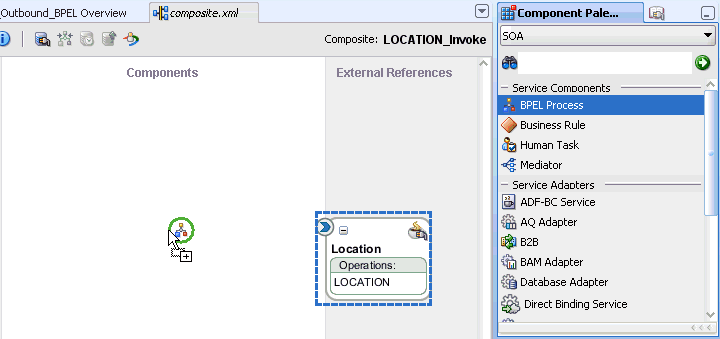Components pane Components pane