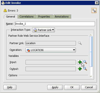 Edit Invoke dialog box Edit Invoke dialog box