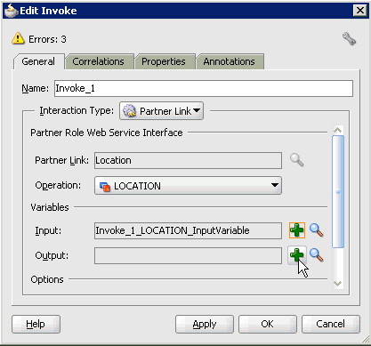 Edit Invoke dialog box Edit Invoke dialog box