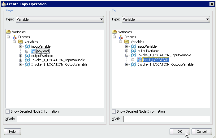 Create Copy Operation dialog box Create Copy Operation dialog box