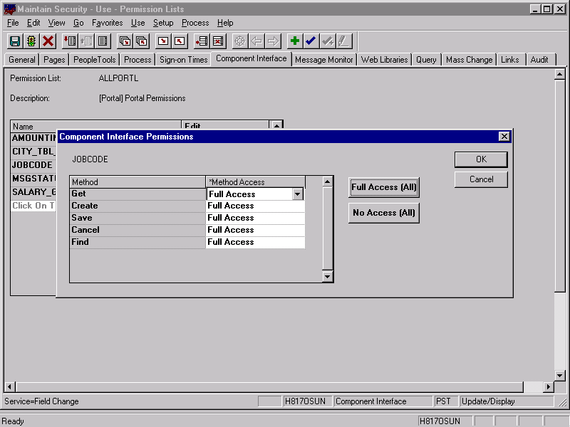 ALLPORTL permission list ALLPORTL permission list