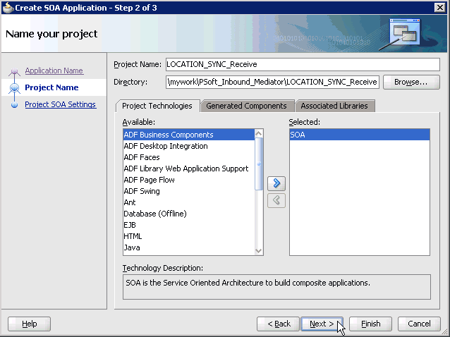 Name your project pane Name your project pane