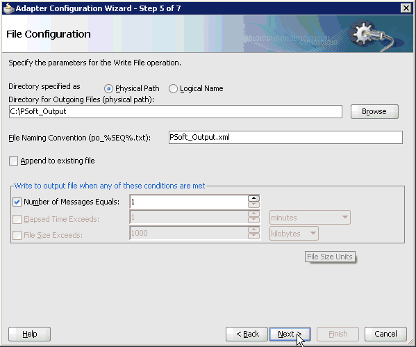 File Configuration pane File Configuration pane