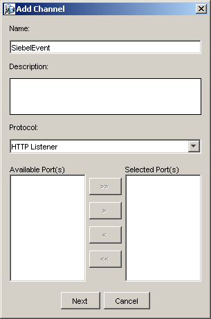 Add Channel dialog box Add Channel dialog box