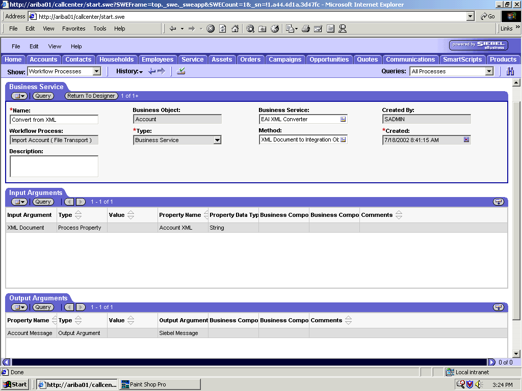 Creation of EAI XML Converter Business service. Creation of EAI XML Converter Business service.