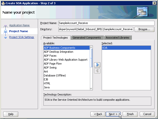Name your project pane Name your project pane