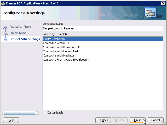 Configure SOA settings pane Configure SOA settings pane