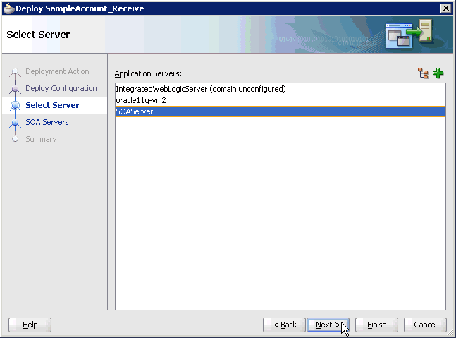 Select Server dialog box Select Server dialog box